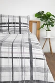 2 Parça Woolly Tek Kişilik Battaniye Yatak Örtüsü Seti - Gri - 3