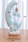 Ay Şekilli LED Gece Lambası - Bebek ve Çocuk Odası Masaüstü Işıklı Dekoratif 14 CM - 2
