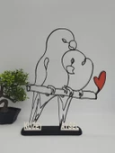 Dalda Aşk Kuşları 3D Baskılı Dekor Sevgililer Günü veya Yıldönümleri için Romantik Hediye - 4