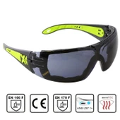 İş Güvenlik Gözlüğü Buğulanmaz Lazer UV Koruyucu Toz Korumalı Füme Gözlük Silikon Kulaklık thumbnail 1