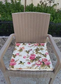 1 Adet Rattan Tek Alt Sandalye Minderi, Extra Kalın (Kalınlık 5cm)-İngiliz Gülü - 1