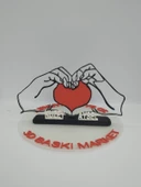 Kişiselleştirilmiş Ellerde Kalp 3D Baskılı Dekor Romantik Sevgililer Günü Hediyesi Kişiye Özel Aşk Hatırası - 7