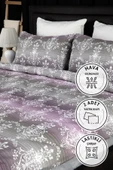 Nova Lastikli Çarşaflı Çift Kişilik Nevresim Takımı - Mor thumbnail 1
