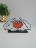 Kişiselleştirilmiş Ellerde Kalp 3D Baskılı Dekor Romantik Sevgililer Günü Hediyesi Kişiye Özel Aşk Hatırası - 1