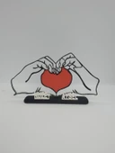 Kişiselleştirilmiş Ellerde Kalp 3D Baskılı Dekor Romantik Sevgililer Günü Hediyesi Kişiye Özel Aşk Hatırası - 6