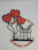 Aşk Balonları ve Hediye 3D Baskılı Dekor Sevgililer Günü veya Yıldönümleri için Romantik Hediye - 8