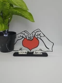 Kişiselleştirilmiş Ellerde Kalp 3D Baskılı Dekor Romantik Sevgililer Günü Hediyesi Kişiye Özel Aşk Hatırası - 2