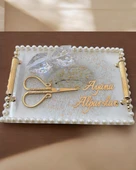 Noa Gold İncili Söz Nişan Tepsisi gold - 1