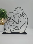 Kişiselleştirilmiş Çift Silüeti 3D Baskılı Dekor Özel Günler İçin Yürek Isıtan Kişiye Özel Hediye - 1