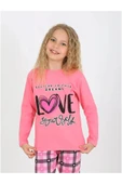 Kız Çocuk Uzun Kollu %100 Pamuklu Düğmeli Pijama Takımı 6/9 Yaş - 1