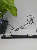 Kişiselleştirilmiş Çift El Sıkışma 3D Baskılı Dekor Sevgililer Günü veya Yıldönümleri için Romantik Özel Hediye - 2