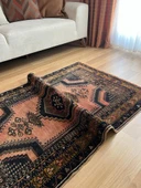 95 x 158 cm Antik Türk Halısı, Nostaljik Uşak Halısı, El Yapımı Yıkanabilir Yün Halı, Vintage Tutkunları İçin Ev Dekoru - 9