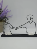 Kişiselleştirilmiş Çift El Sıkışma 3D Baskılı Dekor Sevgililer Günü veya Yıldönümleri için Romantik Özel Hediye - 3