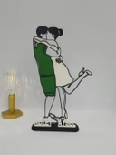 Kişiselleştirilmiş Çift 3D Baskılı Masa Dekoru Romantik Sevgililer Günü Hediyesi Yıldönümü Hatırası Sevgiyle El Yapımı - 5