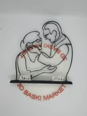 Kişiselleştirilmiş Çift Silüeti 3D Baskılı Dekor Özel Günler İçin Yürek Isıtan Kişiye Özel Hediye - 8