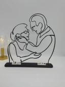 Kişiselleştirilmiş Çift Silüeti 3D Baskılı Dekor Özel Günler İçin Yürek Isıtan Kişiye Özel Hediye - 5