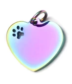 Kişiye Özel Kalp Model Patili Çelik Kedi Köpek Künyesi - 2