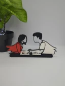 Kişiselleştirilmiş Melek Çift 3D Baskılı Masa Dekoru Benzersiz Sevgililer Günü Hediyesi Yıldönümü Hatırası - 2