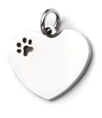 Kişiye Özel Kalp Model Patili Çelik Kedi Köpek Künyesi - 4