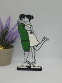 Kişiselleştirilmiş Çift 3D Baskılı Masa Dekoru Romantik Sevgililer Günü Hediyesi Yıldönümü Hatırası Sevgiyle El Yapımı - 3