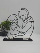 Kişiselleştirilmiş Çift Silüeti 3D Baskılı Dekor Özel Günler İçin Yürek Isıtan Kişiye Özel Hediye - 4