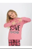 Kız Çocuk Uzun Kollu %100 Pamuklu Düğmeli Pijama Takımı 2/5 Yaş - 1