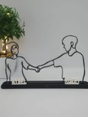 Kişiselleştirilmiş Çift El Sıkışma 3D Baskılı Dekor Sevgililer Günü veya Yıldönümleri için Romantik Özel Hediye - 1