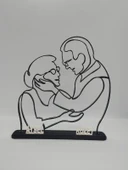 Kişiselleştirilmiş Çift Silüeti 3D Baskılı Dekor Özel Günler İçin Yürek Isıtan Kişiye Özel Hediye - 6