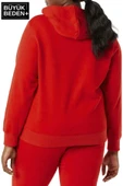 Kadın Büyük Beden Kapşonlu ince Sweatshirt SPR24BSWK57 - 8
