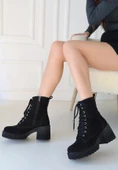 Emilla Siyah Süet Bağcıklı Bot thumbnail 3