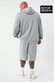 Erkek Büyük Beden Kapşonlu ince Sweatshirt SPR24BSW57 - 8