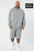 Erkek Büyük Beden Kapşonlu ince Sweatshirt SPR24BSW57 - 7