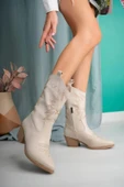 Emaly Bej Cilt Topuklu Çizme thumbnail 2