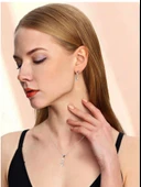 925 Ayar Sonsuz Sevgi Kadın Kolye Küpe Seti - 2