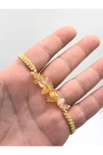 Tasarım Sitrin Taşı Unisex Örgü Doğaltaş Bileklik thumbnail 6