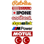 Motosiklet Marka Sticker Seti M-2 (12 X 26 CM) - 1