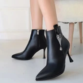 Biort Siyah Cilt Topuklu Bot thumbnail 4