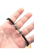 Tasarım Labradorit Taşı Unisex Örgü Doğaltaş Bileklik thumbnail 3