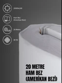 %100 Pamuk 46 Tel Amerikan Bezi Ham Bez Punch Kumaş - Beyaz 2000x240 cm - 1