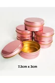 Rosegold Metal Kutu Mum Ve Hediye Kutusu 7,3x3cm 10 Adet - 1