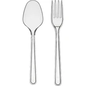 Kalın Sert Plastik Çatal Ve Kaşık Seti 200 Adet Lüks Büyük Plastik Kaşık Ve Çatal Şeffaf - 1