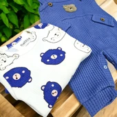 Ayıcık Desenli Erkek Bebek Tulum Set - 6