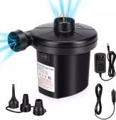 Elektrikli Çift Fonksiyonlu 3 Başlıklı Şişirme Pompası Araç Çakmak Girişli Elektrikli Pompa - 1