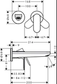 Hansgrohe Rebris S Ankastre Lavabo Bataryası 205 mm - 2