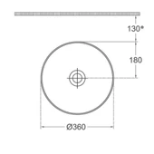 Isvea Infinity Tezgah Üzeri Lavabo 36cm Mat Beyaz - 3