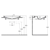 Isvea Infinity İnset Batarya Delikli Lavabo 55cm Mat Beyaz - 2