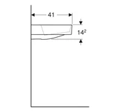 Geberit One Çanak Lavabo Yatay Çıkış 50x40 Batarya Delikli - 5