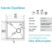 Crauf Vertice 480x480x220 Mat Gri Eviye - 2