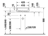 Duravit Zencha Çanak Lavabo 42 cm Batarya Banklı Antrasit Mat - 3