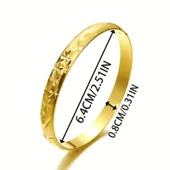 Gold Renk Klasik İşlemeli Geleneksel Nişan Düğün Kadınlar İçin Mükemmel Hediye Bilezik (1 Adet) thumbnail 1